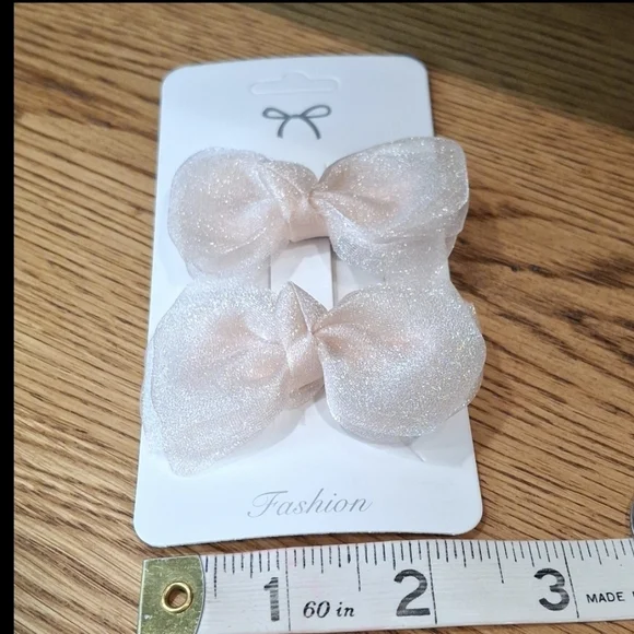 Blush Pink Hair Bows - Picture 4 of 5